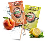 Stoxser 300 stuzzicadenti con gusto, confezione da 2 pezzi, pesca e limone/limone, rivoluzione del gusto stuzzicadenti, gusto senza gomma, supporto per dentifricio, rimozione del tartaro, filo