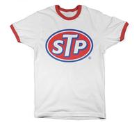 STP Licenza Ufficiale Classic Logo Ringer Uomo Maglietta (Bianca-Rosso), Small