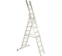 Stp SCALA ALLUMINIO TRIA 3x8 GRADINI h 2,57 m CHIUSA h MAX 5,92m PORTATA 150 kg