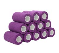 STpro Non Tessuto Coesive Elastica Benda Flessibile Bendaggio in Varia Colori,10cm x 12 Rotoli,Viola