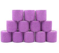 STpro Non Tessuto Coesive Elastica Benda Flessibile Bendaggio in Varia Colori,5cm x 12 Rotoli,Viola