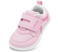 STQ KIDS Scarpe Bambini Barefoot Zero Drop Punta Larga Suola Bambina Bambino Ginnastica Antiscivolo per Primi Passi Rosa 24 EU/T7