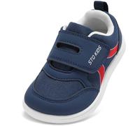 STQ KIDS Scarpe Bambini Barefoot Zero Drop Punta Larga Suola Bambina Bambino Ginnastica Antiscivolo per Primi Passi Blu Navy 24 EU/T7