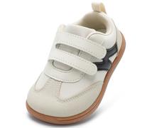 STQ KIDS Scarpe Barefoot Bambini Suola Zero Drop Punta Larga Ginnastica Bambina Bambino Antiscivolo per Primi Passi Asilo/Scuola/Gioco Beige 25 EU/T8