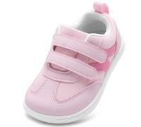 STQ KIDS Scarpe Barefoot Bambini Suola Zero Drop Punta Larga Ginnastica Bambina Bambino Antiscivolo per Primi Passi Asilo/Scuola/Gioco Rosa 25 EU/T8