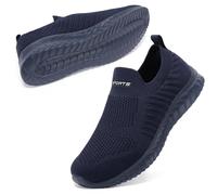 STQ Scarpe da ginnastica da donna con memory foam, misura 38, mocassini, Tutto Navy, 36.5 EU