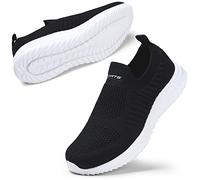 STQ Scarpe Ginnastica Donna Sneakers Senza Lacci Comode Running Tennis Corsa Palestra Camminare Memory Foam Scarpe Nero Bianco 38 EU