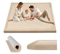 Stqyeiw 2cm Extra Spesso Tappeto Gioco Bambini 60 x 90 cm Marrone Chiaro | Antiscivolo Tappeto Strisciante Ideale per Pavimenti e Box Neonato Tappeto Tummy Time Neonati