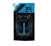 STR8 Wild Beat Bagnodoccia Uomo - Shower Gel Energizzante con Flippable Top Cap - Formula Rinfrescante, Profumo Intenso, Ricarica XL 550 ml