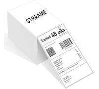 Straame - Confezione da 500 - Etichette termiche per codici a barre - 10,2 x 15,2 cm - Adesivo permanente Fanfold e di grado commerciale per stampante termica diretta - Compatibile con Amazon, Royal