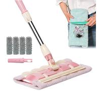 Straccio per Pavimenti in Legno - Scopa Per Cucina con 4 Spugne Lavabili - Asta Telescopica Girevole a 360 Gradi per Pulire Pavimenti in Laminato e Piastrelle