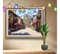 Strada 5D Diamond Painting Kit Completo con Crystal Art e Diamantini per Adulti,Paesaggio Pittura Diamante Fai Da Te Grandi 50x40cm,Strass Ricamo a Punto Croce per Decorazione Casa e Pareti 58F-2313