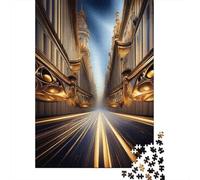Strada cittadina vista notturna Puzzle 1000 Pezzi Cartone Puzzle per Adulti Scia luminosa Gioco di Puzzle 1000 Pezzi Relax Decorazione 52x38cm/1000pcs
