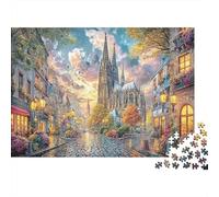 Strada della Cattedrale 1000 Pezzi Strada Magica della Città Puzzle in Cartone Riciclato per Adulti Gioco Educativo Antistress Decorazione Murale Regalo Casa Nuova 52x38cm