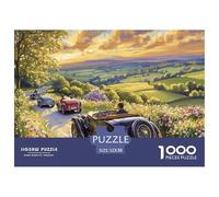 Strada di campagna Auto d epoca Puzzle 1000 Pezzi Puzzle per Adulti Panorama Carta Relax Regalo 52x38cm/1000pcs