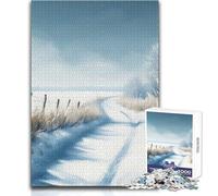 Strada di campagna innevata per adulti Puzzle da 1000 pezzi Gioco educativo e divertente per imparare, regalo perfetto e premuroso per ogni occasione Dimensioni 50x75cm