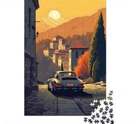 Strada di Città Montana Puzzle 1000 Pezzi Carta per Adulti Auto Classica Gioco di Puzzle 1000 Pezzi Relax Decorazione Casa Famiglia 38x26cm/1000pcs