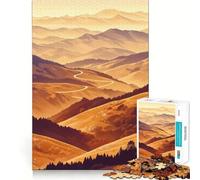 Strada di montagna al tramonto, puzzle da 1000 pezzi per adulti, gioco di logica fine, divertimento silenzioso, bordi puliti, regalo memorabile (38x52cm)