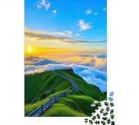 Strada di montagna tra un mare di nuvole Jigsaw Puzzle Alba 1000 Pezzi Cartone Di Alta Qualità Da 14 Anni, Educativo Stimolante, Idea Regalo Esclusivo Compleanno 52x38cm/1000pcs