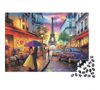 Strada di Parigi Sera Romantica Puzzle 1000 Pezzi Carta per Adulti Scena Notturna Gioco di Puzzle 1000 Pezzi Decorazione Casa Relax Regalo 70x50cm/1000pcs