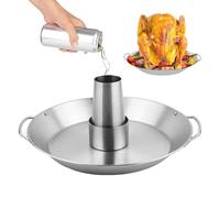 Strada di Pollo in Acciaio Inox - Stand per Grillata Verticale, Rack da Cucina della Birra Can | Barattolo da Barbecue Facile da Usare con Maniglie, per Fumatori per Barbecue All'Aperto, R