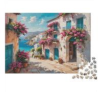 Strada mediterranea scena Puzzles 1000 Pezzi In cartone Resistente, Un Puzzle Per Gioco Educativo Per La Sgonfiatina, Ideale Per Attività Fuzzle Post-scuola, 70x50cm/1000pcs