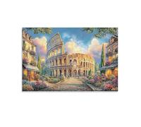 Strada parigino con la Torre Eiffel Single strada Colosseo Cobblestone Arte Da Appendere in Quadro Arte Su Tela Per La Sala Da Pranzo Muro Della Galleria Pezzo Di Dichiarazione 20x30inch(50x75cm)