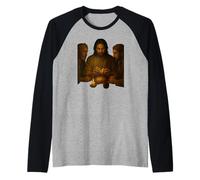 Strada per Emmaus Gesù Breaking Bread with Discepoles Design Maglia con Maniche Raglan