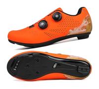 Strada Scarpe da Ciclismo, Uomo Donna Scarpes da Bici Professionali, Sneakers da Ginnastica per Bicycle da Esterno PRO Unisex Compatibili con Tutti i Modelli SPD-SL e Look (Orange,46)