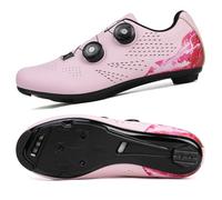Strada Scarpe da Ciclismo, Uomo Donna Scarpes da Bici Professionali, Sneakers da Ginnastica per Bicycle da Esterno PRO Unisex Compatibili con Tutti i Modelli SPD-SL e Look (Pink,42)