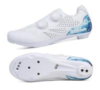 Strada Scarpe da Ciclismo, Uomo Donna Scarpes da Bici Professionali, Sneakers da Ginnastica per Bicycle da Esterno PRO Unisex Compatibili con Tutti i Modelli SPD-SL e Look (White,41)