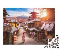 Strada Storica Giapponese Puzzle 1000 Pezzi Carta per Adulti Tramonto Paesaggio Gioco di Puzzle per Famiglia Benessere Arredo Regalo 52x38cm/1000pcs