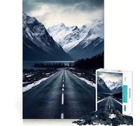 Strada tra montagne innevate - Puzzle da 1000 pezzi per adulti - Gioco di esercizi mentali - Relax - Taglio di precisione - Regalo elegante (50x75cm)