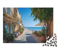 Strade del cibo siciliano,Puzzle Per Adulti 1000pcs (75x50cm),Giochi Di Sfida Spiaggia Restaurant