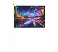 Strade del futuro Dieci pezzi stampati fronte-retro bandiera portatile 14 x 20,8 cm, adatta per tifare attività di squadra