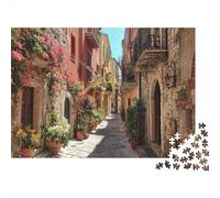 Strade strette nelle città italiane Puzzle 1000Pcs Decorazione Per La Casa. Rilassamento E Intelligence Per Adulti E Bambini Da 14 Anni 1000pcs (75x50cm)