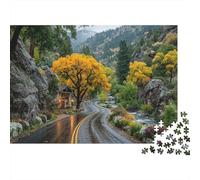 Strade tortuose con scenari mutevoli delle quattro stagioni 1000pcs (75x50cm) Puzzle Adatto Per Adulti E Folla Dai 14 Anni in Su