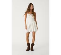 Stradivarius Abito corto spalline Ecru M