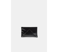 Stradivarius Beauty case effetto pelle con borchie a cuore Nero OS
