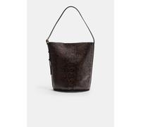 Stradivarius Borsa a secchiello con fibbia stampa animalier Marrone OS
