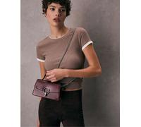 Stradivarius - Borsa a tracolla bordeaux con chiusura rotonda-Rosso M