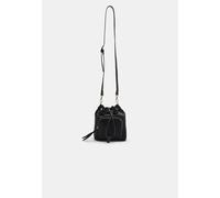 Stradivarius - Borsa a secchiello nera in tessuto con tracolla-Nero M