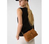 Stradivarius - Borsa a tracolla color cammello chiaro con fibbia-Marrone M