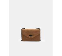 Stradivarius - Borsa a tracolla color caramello testurizzata con chiusura-Marrone M