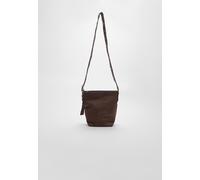 Stradivarius - Borsa a tracolla in camoscio sintetico marrone con manici M