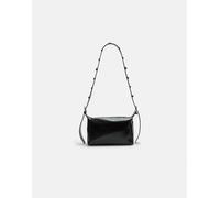 Stradivarius - Borsa a tracolla in pelle sintetica nera con borchie-Nero M