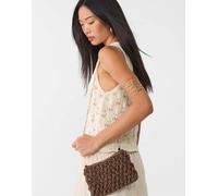 Stradivarius - Borsa a tracolla marrone all'uncinetto M