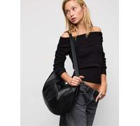 Stradivarius - Borsa a tracolla nera in pelle sintetica-Nero M
