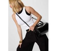 Stradivarius - Borsa bowling a tracolla nera-Nero M