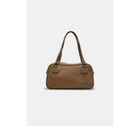 Stradivarius Borsa bowling con anelli effetto camoscio Caramello OS